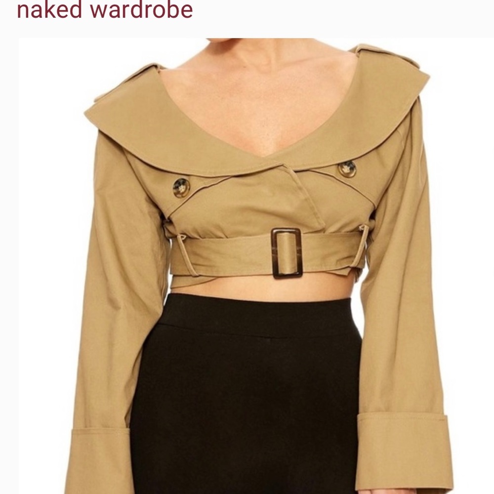 Naked Wardrobe cropped trench coat